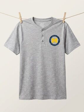 University of Michigan Gray Henley Tee for Women